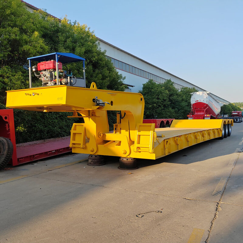 3-axis detachable goose head high-low flatbed semi-trailer
