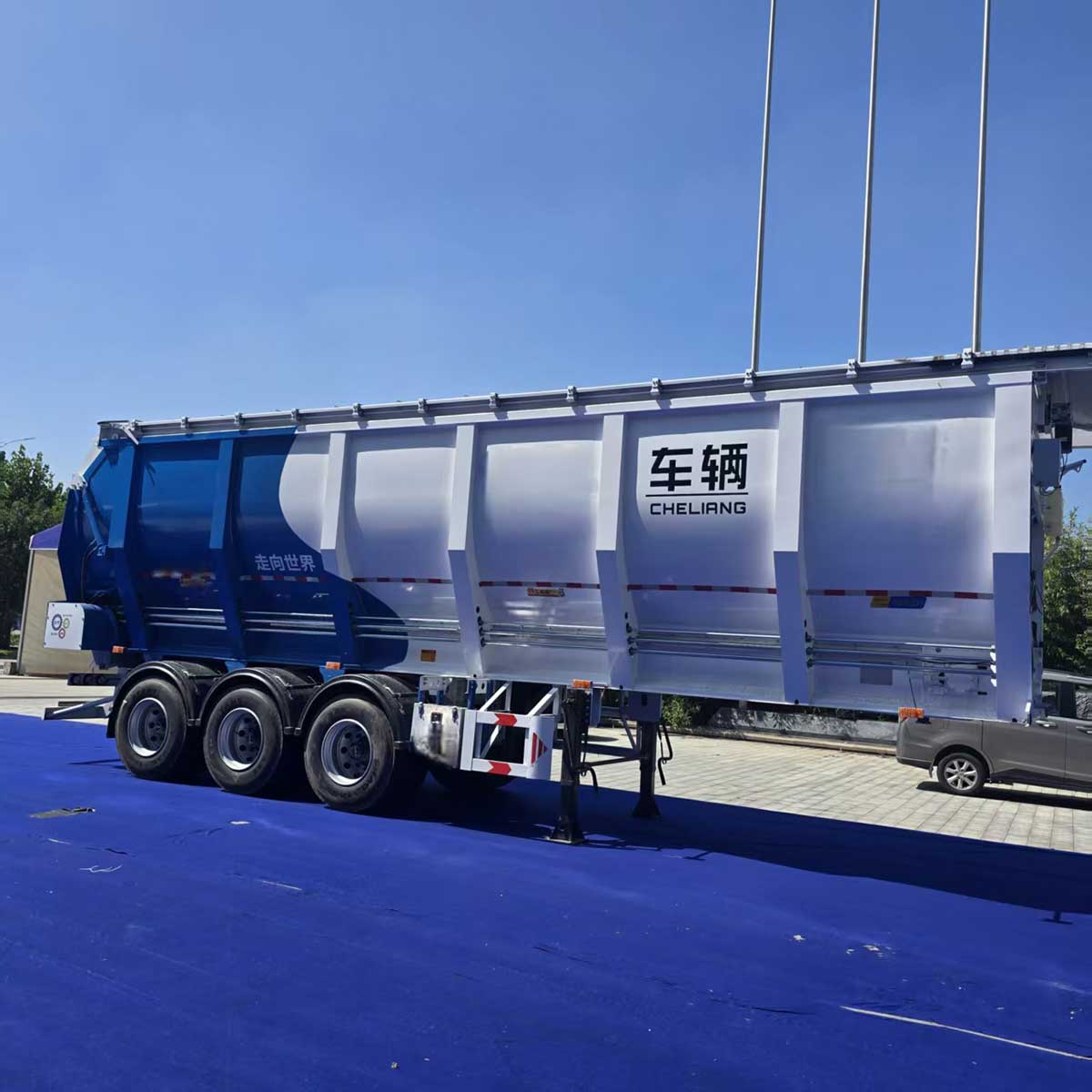 3-axis conveyor belt dump semi-trailer