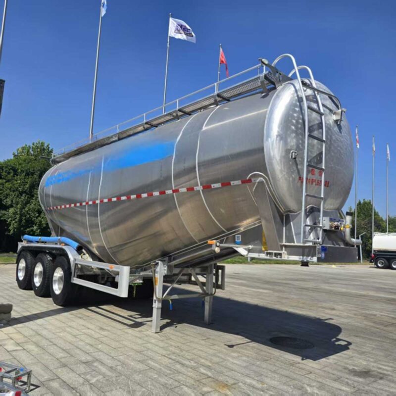 3-axis bulk bituminous coal powder material aluminum tanker truck