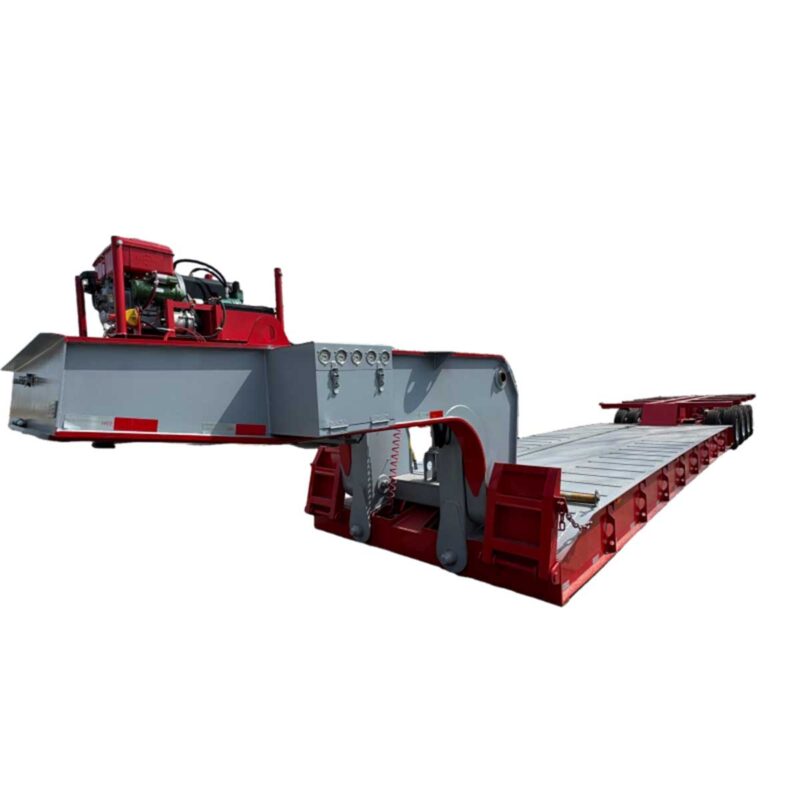 4-axis detachable forehead axis low flatbed semi-trailer