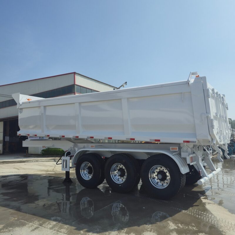 3-Axle Single-Tire U-Type Rear-Folding Dump Semi-Trailer