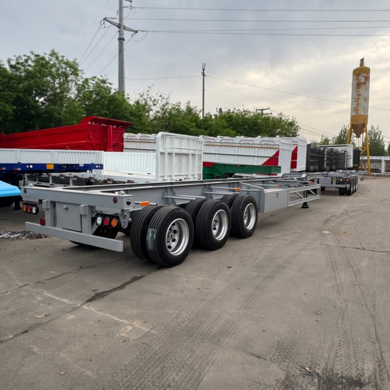 3-axle goose neck skeleton semi-trailer