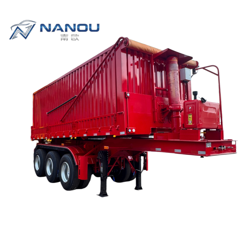3-axis skeleton rear dump semi-trailer