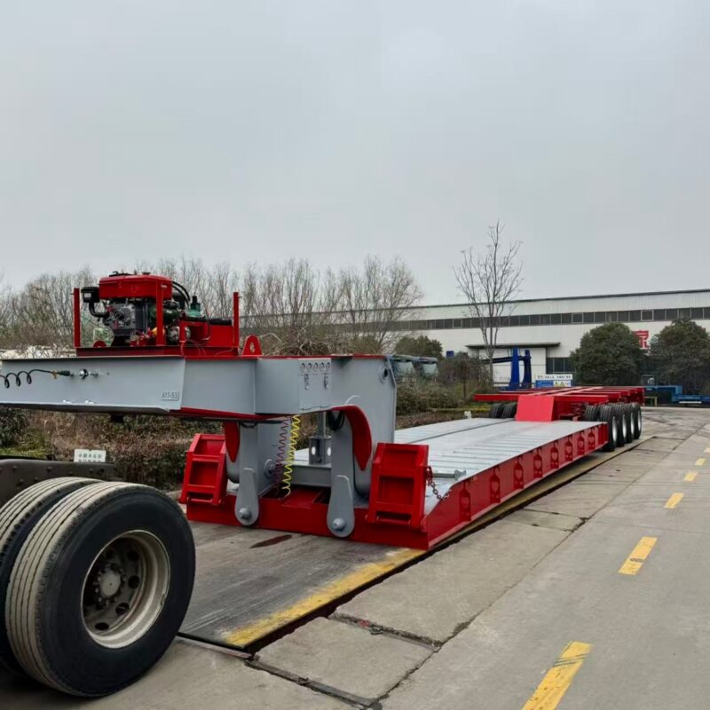 4-axis detachable goose head low flatbed large transport vehicle