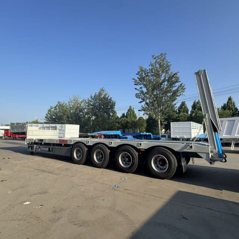4-axis low flatbed semi-trailer