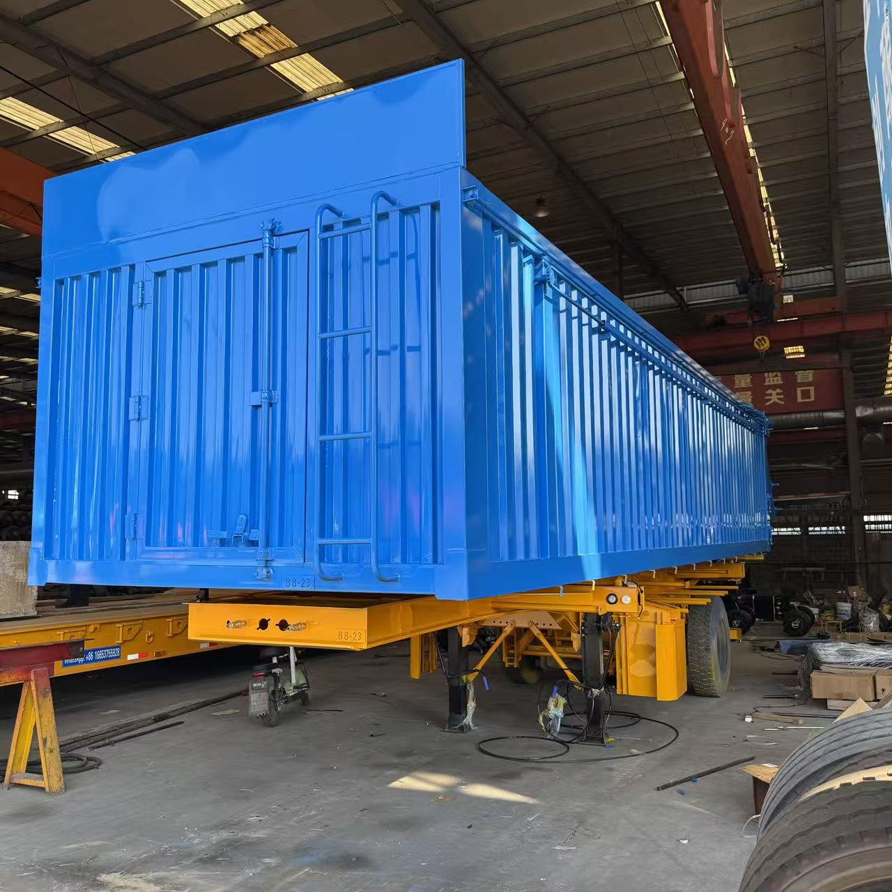 3-axis skeleton rear dump semi-trailer