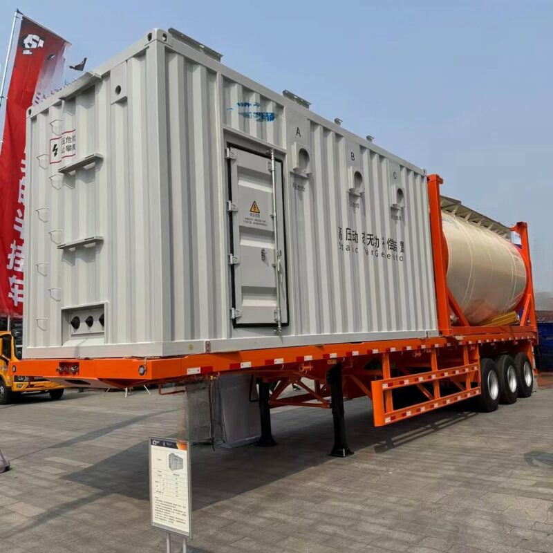 Container skeleton transport semi-trailer (multimodal transport skeleton semi-trailer)