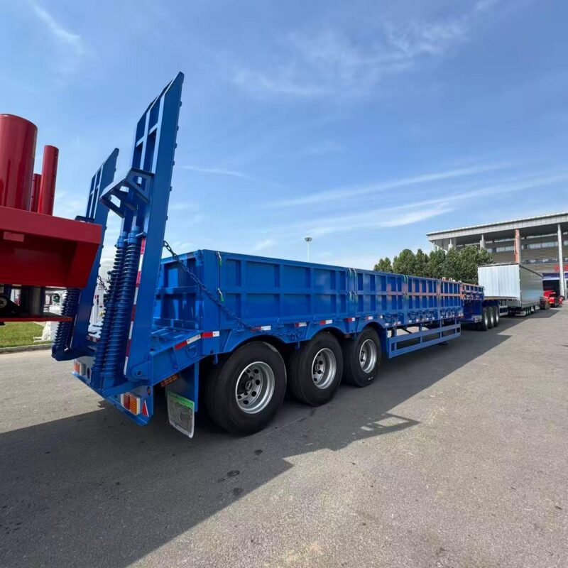 3-axle low flatbed semi-trailer