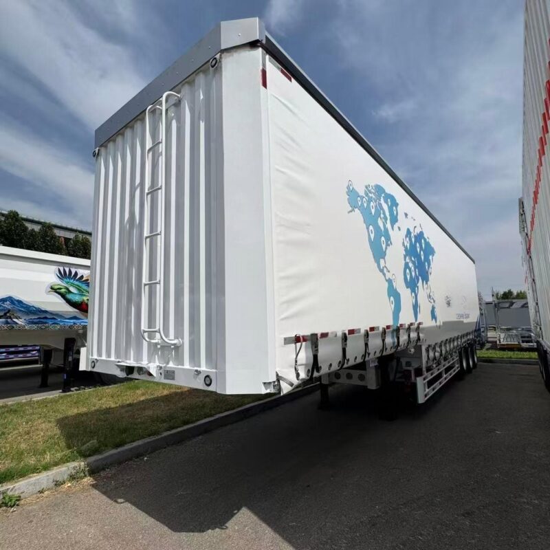 3-axle goose neck side curtain semi-trailer